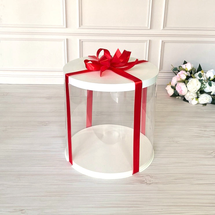 Przezroczyste okrągłe pudełko na tort