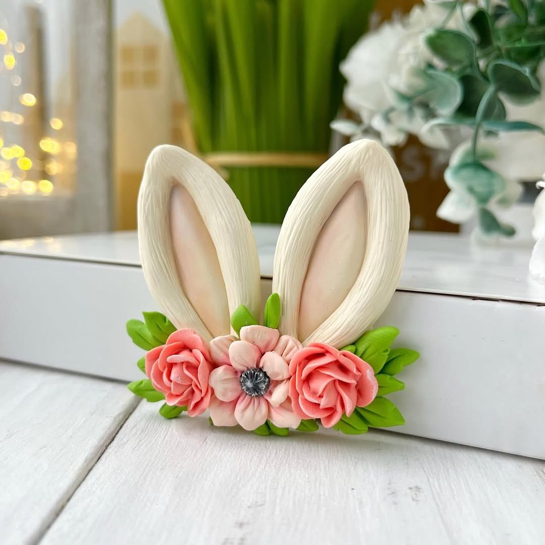 Silikonowa forma Mini uszy króliczka z kwiatami