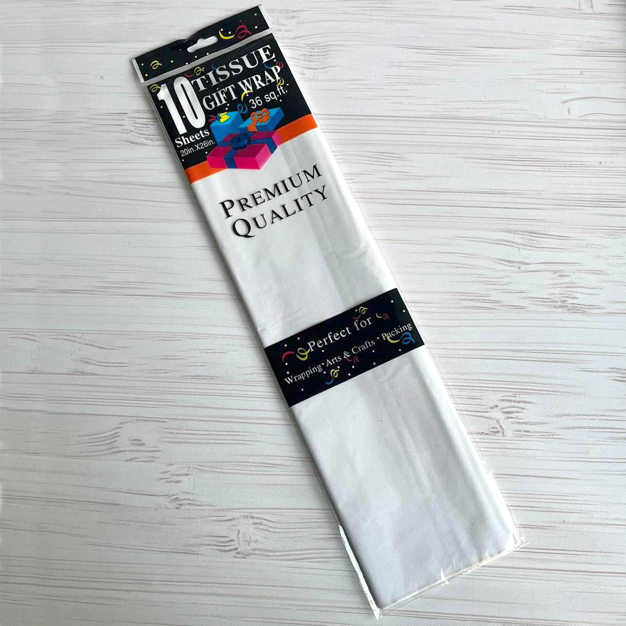 Bibuła dekoracyjna 50×65 cm (10 arkuszy) – biała perłowa