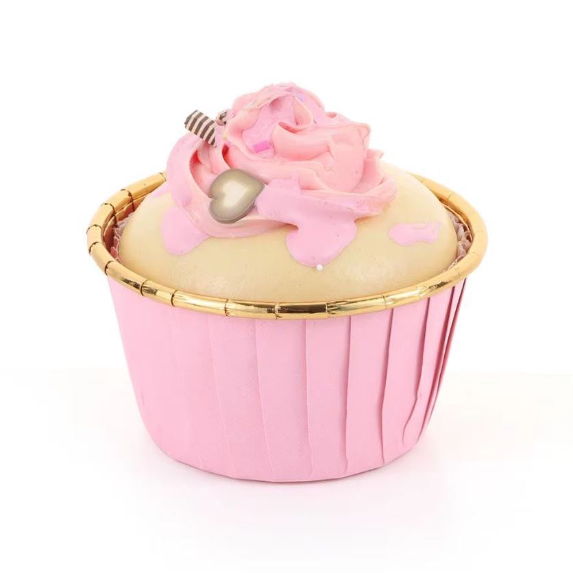 Papilotki do muffin / babeczek – 25 sztuk – Różowe/złote