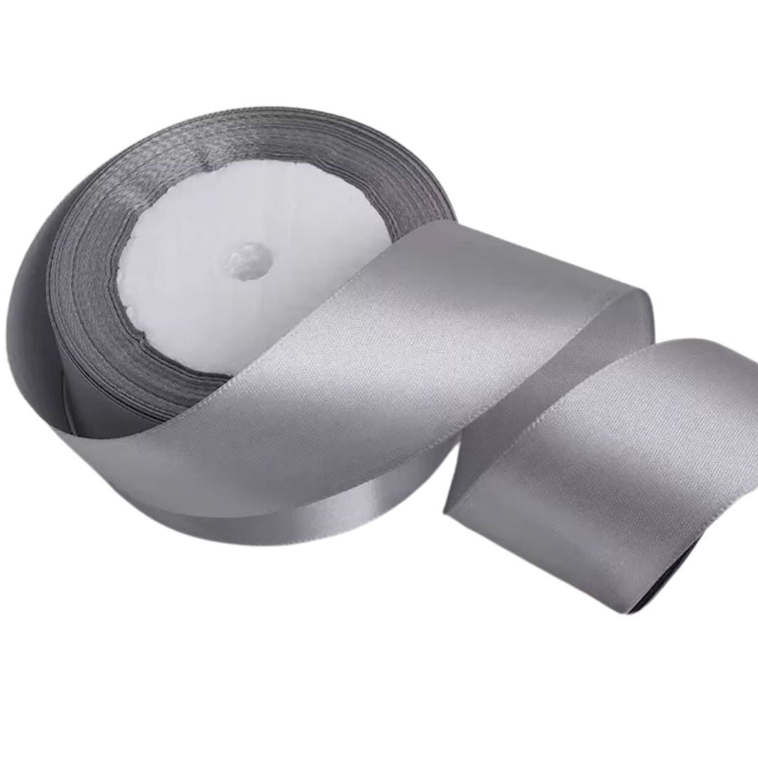 Wstążka satynowa 2 cm Szary, rolka 33 m