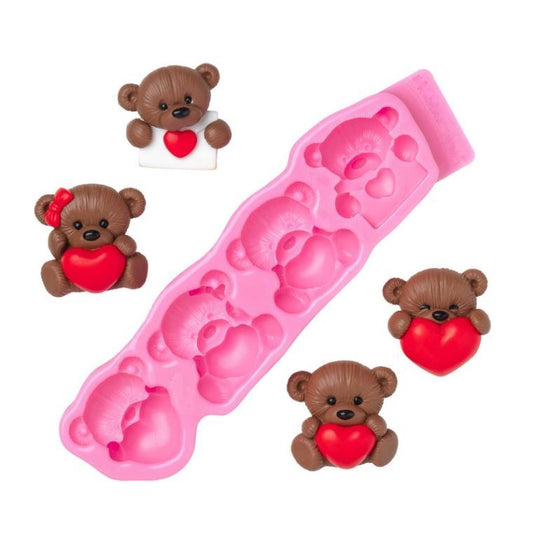 Forma silikonowa Misie z serduszkami (słodycze)
