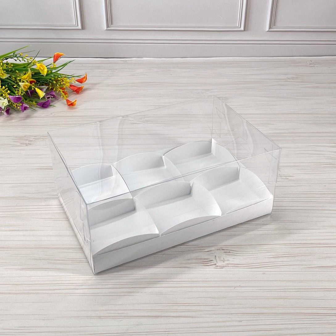 Przezroczyste pudełko na 6 desery 260x170x110 mm