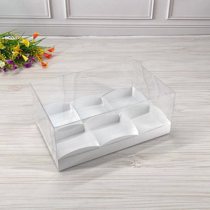 Przezroczyste pudełko na 6 desery 260x170x110 mm