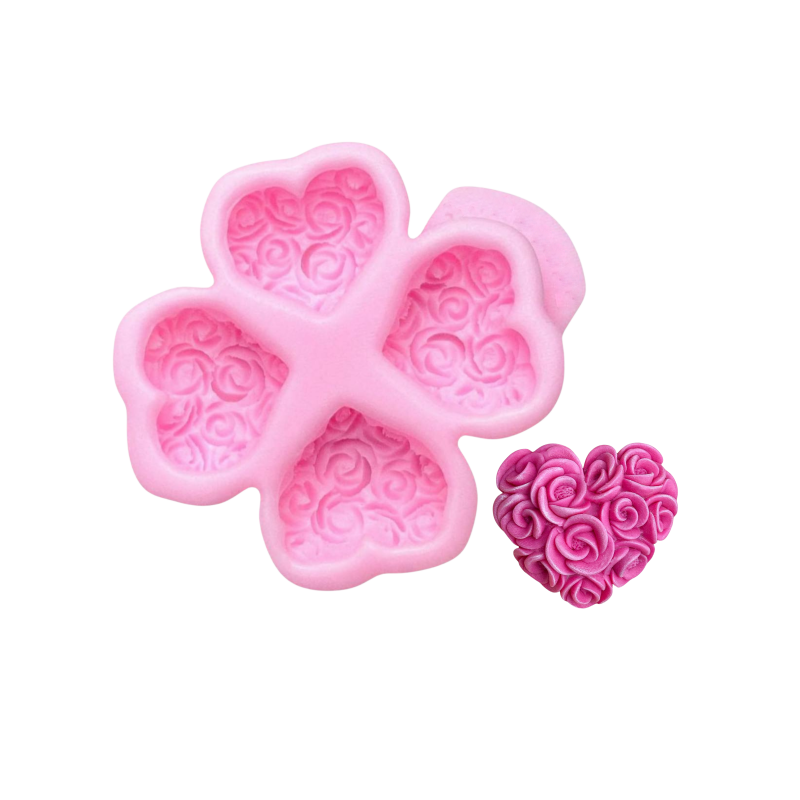 Forma silikonowa Kwiatowe serca 3D