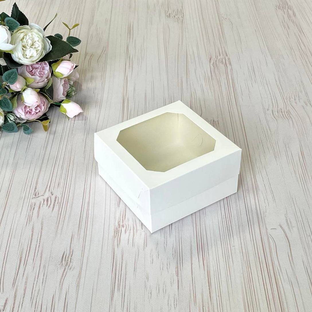 Pudełko na Bento cake 13×13×7 cm z okienkiem – 5 szt.