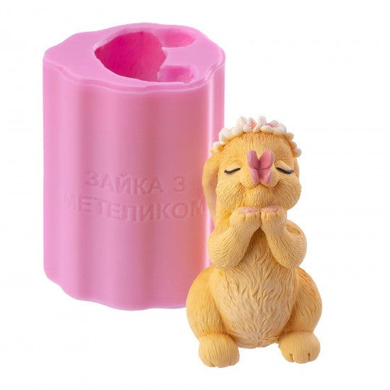 Silikonowa forma Zając z motylem 3D