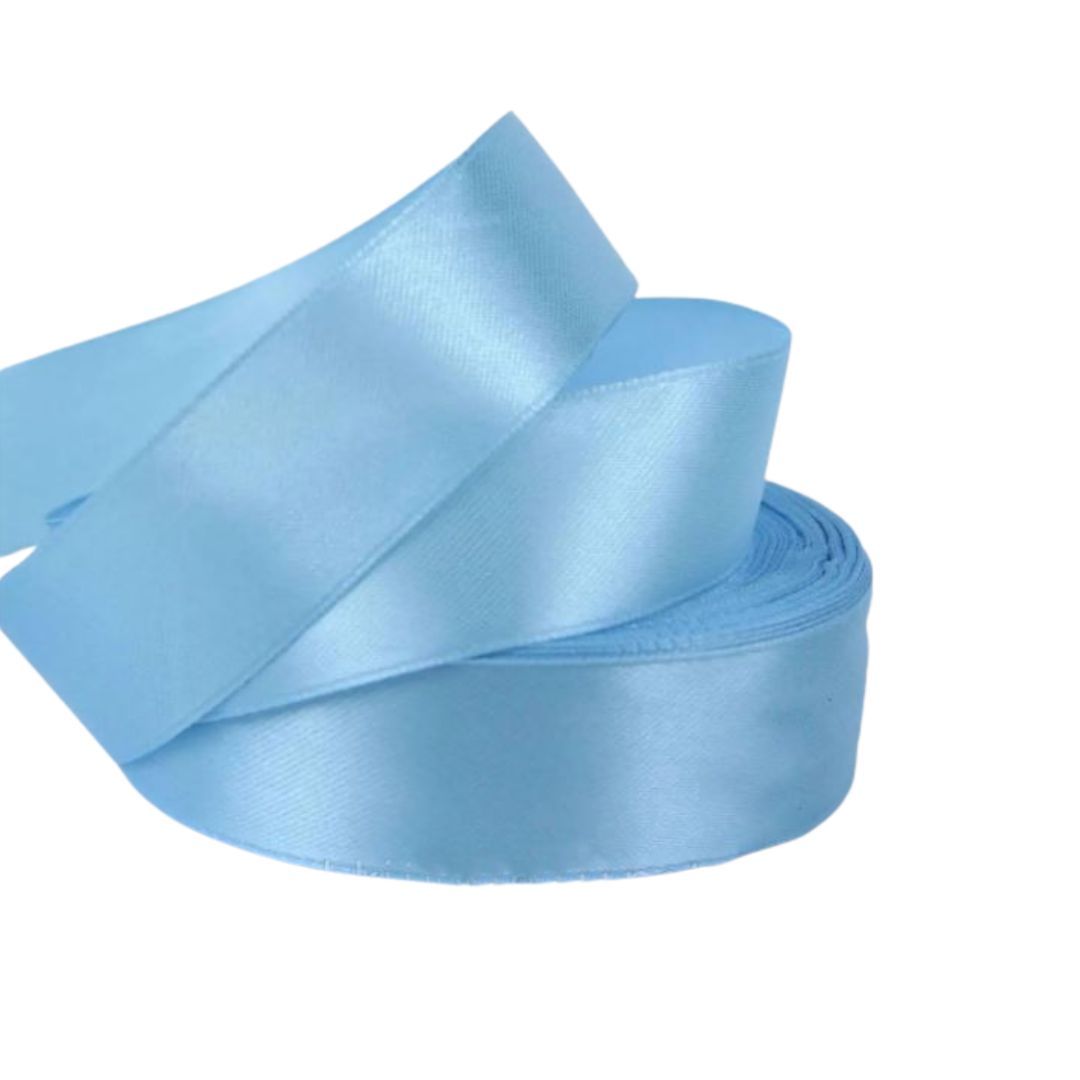 Wstążka satynowa 2 cm Miękki błękit, rolka 33 m