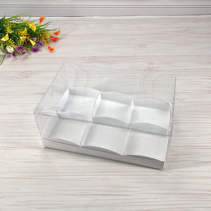 Przezroczyste pudełko na 6 desery 260x170x110 mm