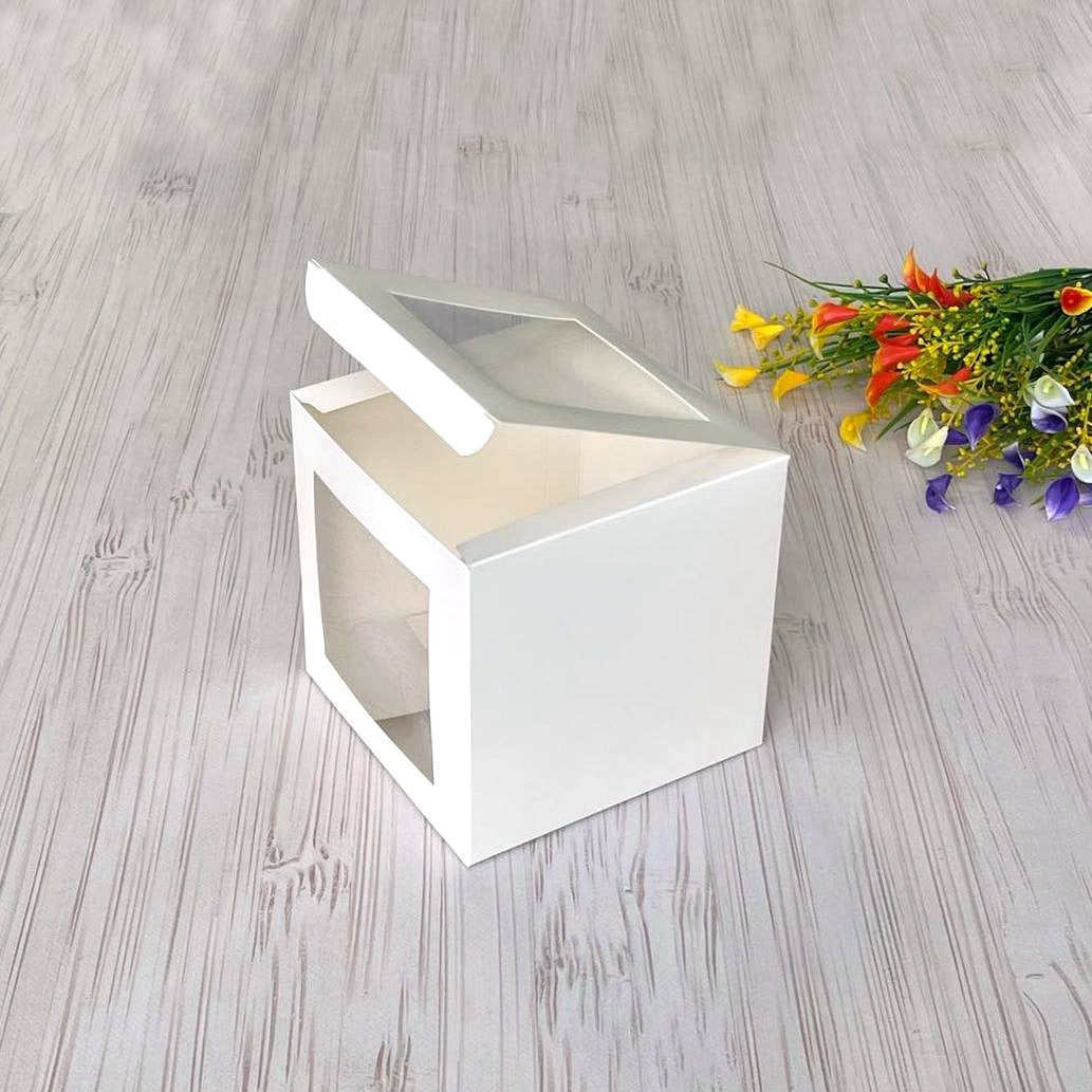 Pudełko z okienkiem 15×15×15 cm na babkę wielkanocną i domek piernikowy, 5 szt.