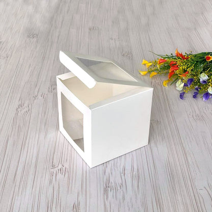 Pudełko z okienkiem 15×15×15 cm na babkę wielkanocną i domek piernikowy, 5 szt.