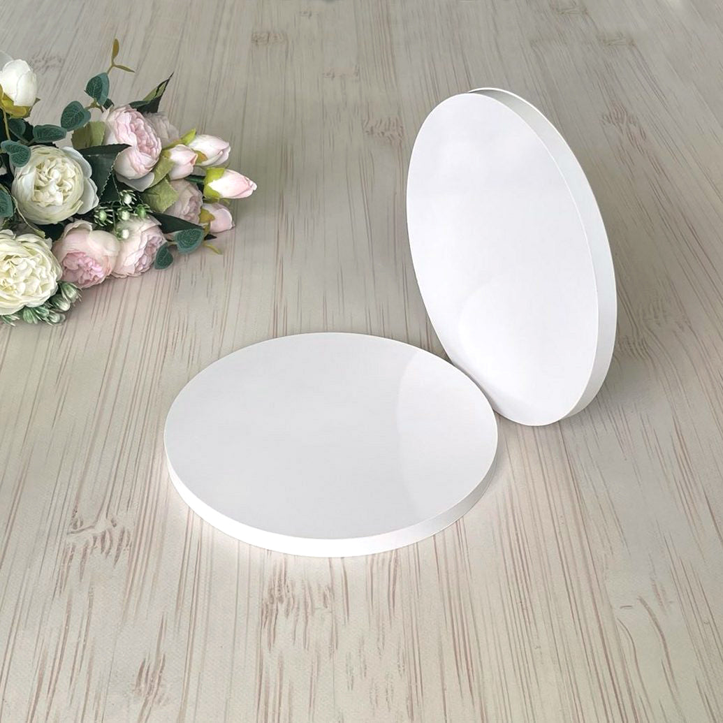 Podkłady pod tort, Ø16 cm (Białe, H12 mm) – zestaw 5 sztuk