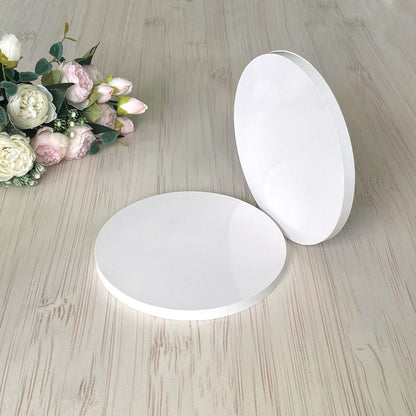Podkłady pod tort, Ø16 cm (Białe, H12 mm) – zestaw 5 sztuk