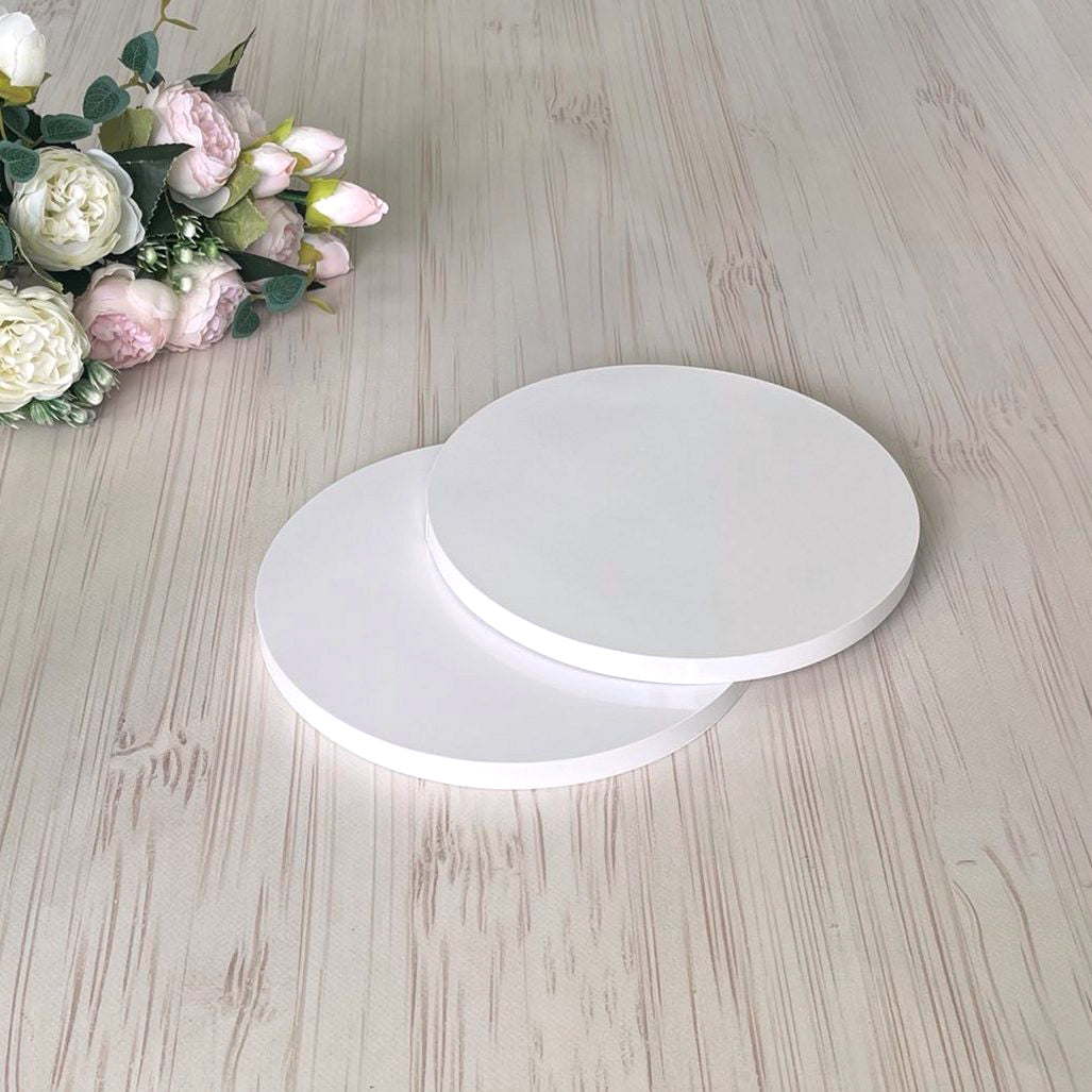 Podkłady pod tort, Ø16 cm (Białe, H12 mm) – zestaw 5 sztuk