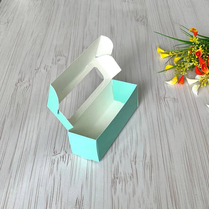 Kartonowe pudełko na makaroniki Tiffany z okienkiem 17×5,5×5,5 cm – 5 szt.