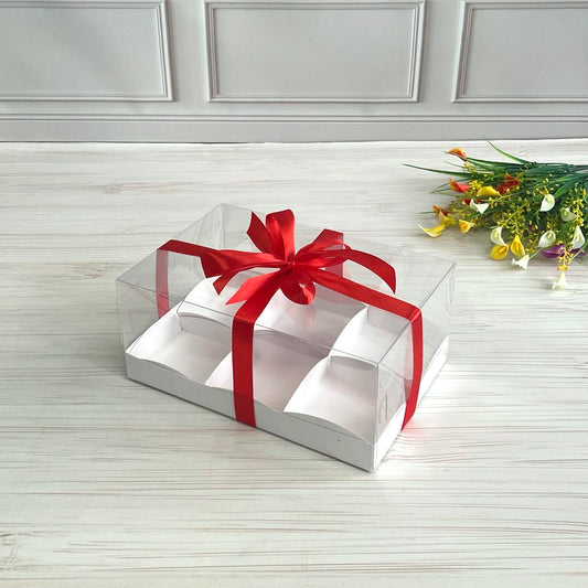 Przezroczyste pudełko na 6 desery 260x170x110 mm