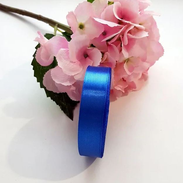 Wstążka satynowa 2 cm Niebieski, rolka 33 m