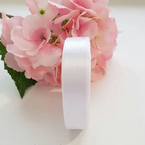 Wstążka satynowa 2 cm Biały, rolka 33 m