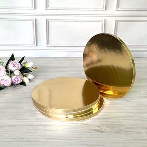 Podkłady pod tort, Ø20 cm (Złote, H12 mm) – zestaw 5 sztuk