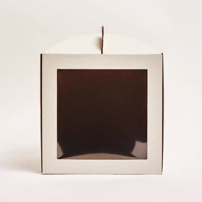 Pudełko na tort karton BIAŁE z okienkiem 20×20×20 cm
