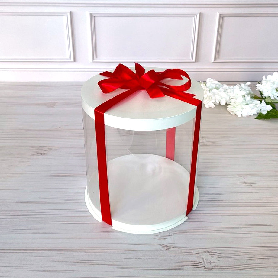 Przezroczyste okrągłe pudełko na tort