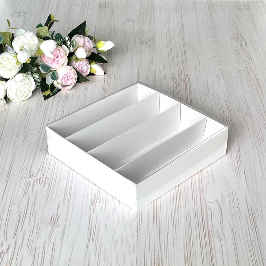 Przezroczyste pudełko na makaroniki 220×220×55 mm/PET