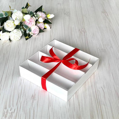 Przezroczyste pudełko na makaroniki 220×220×55 mm/PET