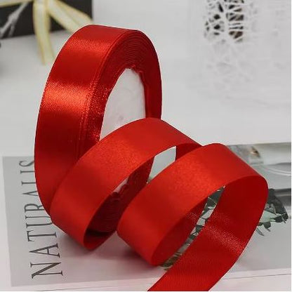Wstążka satynowa 2 cm Czerwona, rolka 33 m