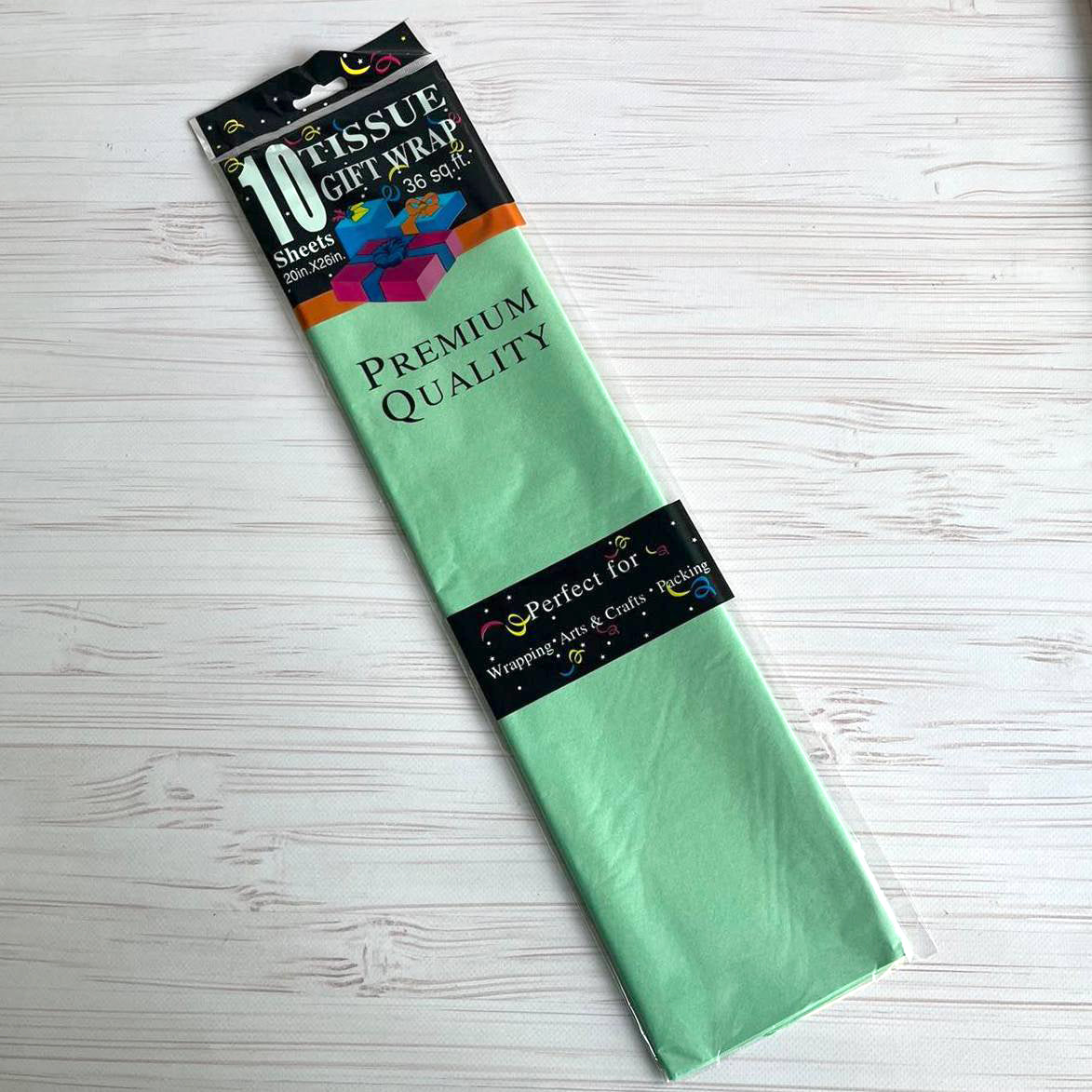 Bibuła dekoracyjna 50×65 cm (10 arkuszy) – miętowa