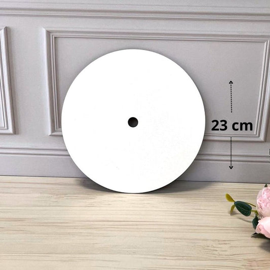 Podkład pod tort z otworem, Biały, Ø23 cm, 3 mm, MDF, otwór 13 mm – 1 szt.