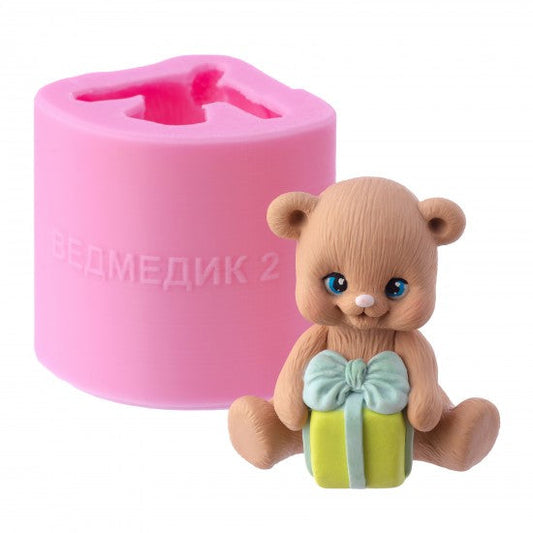 Forma silikonowa Miś z prezentem 3D