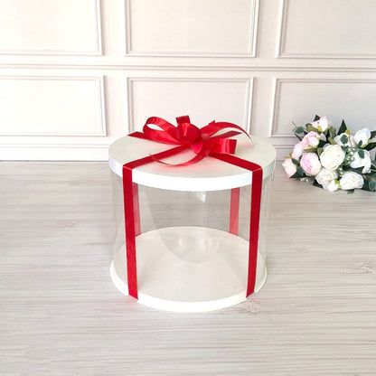 Przezroczyste okrągłe pudełko na tort