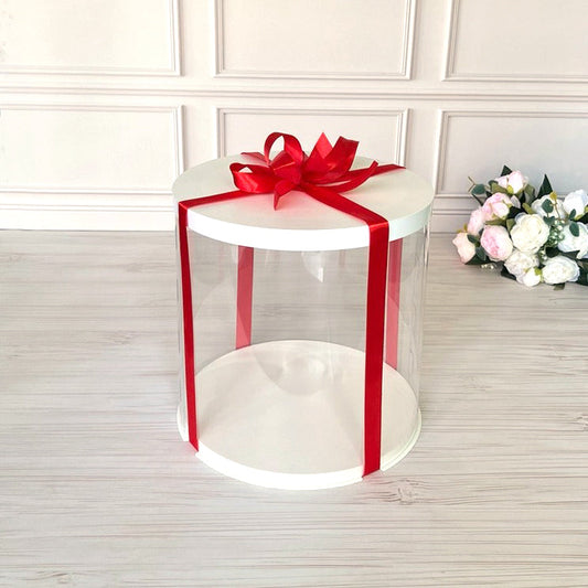 Przezroczyste okrągłe pudełko na tort