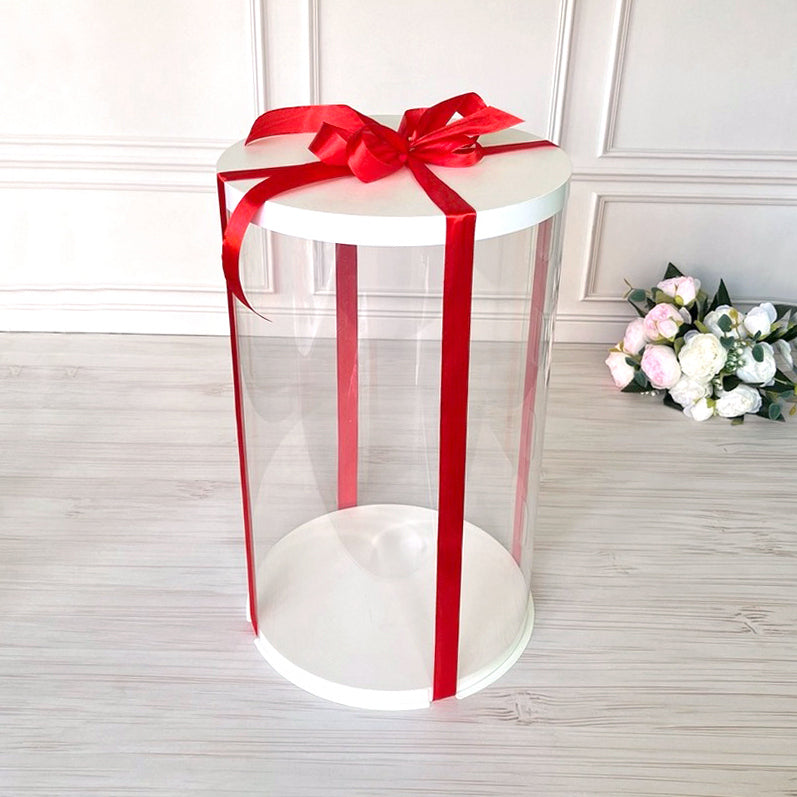 Przezroczyste okrągłe pudełko na tort