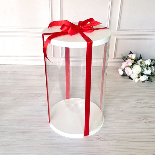 Przezroczyste okrągłe pudełko na tort