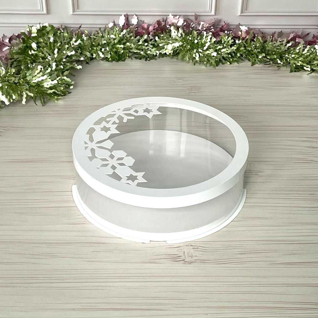 Przezroczyste pudełko na tort pokrywka śnieżynki