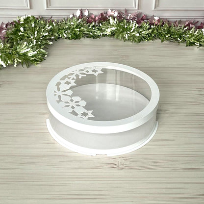 Przezroczyste pudełko na tort pokrywka śnieżynki