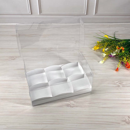 Przezroczyste pudełko na 6 desery 260x170x110 mm