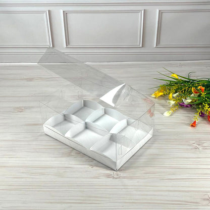 Przezroczyste pudełko na 6 desery 260x170x110 mm