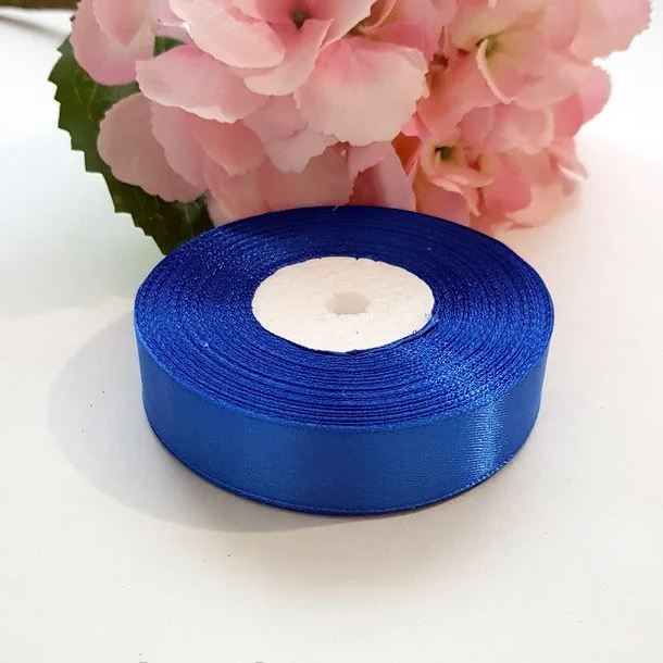 Wstążka satynowa 2 cm Niebieski, rolka 33 m