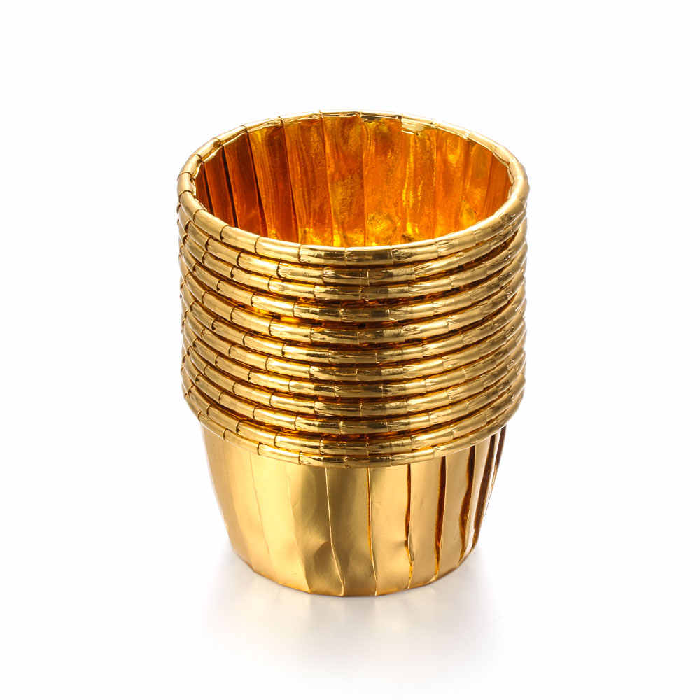 Papilotki do muffin / babeczek – 25 sztuk – Złote