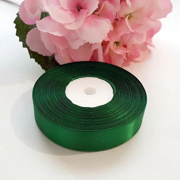 Wstążka satynowa 2 cm Szmaragd, rolka 33 m