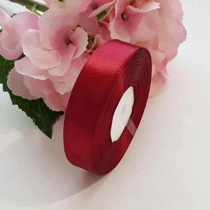 Wstążka satynowa 2 cm kolor Wina, rolka 33 m