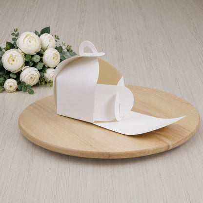 Pudełko na ciasto z rączką 110×110×110 mm, Białe – 5 szt.