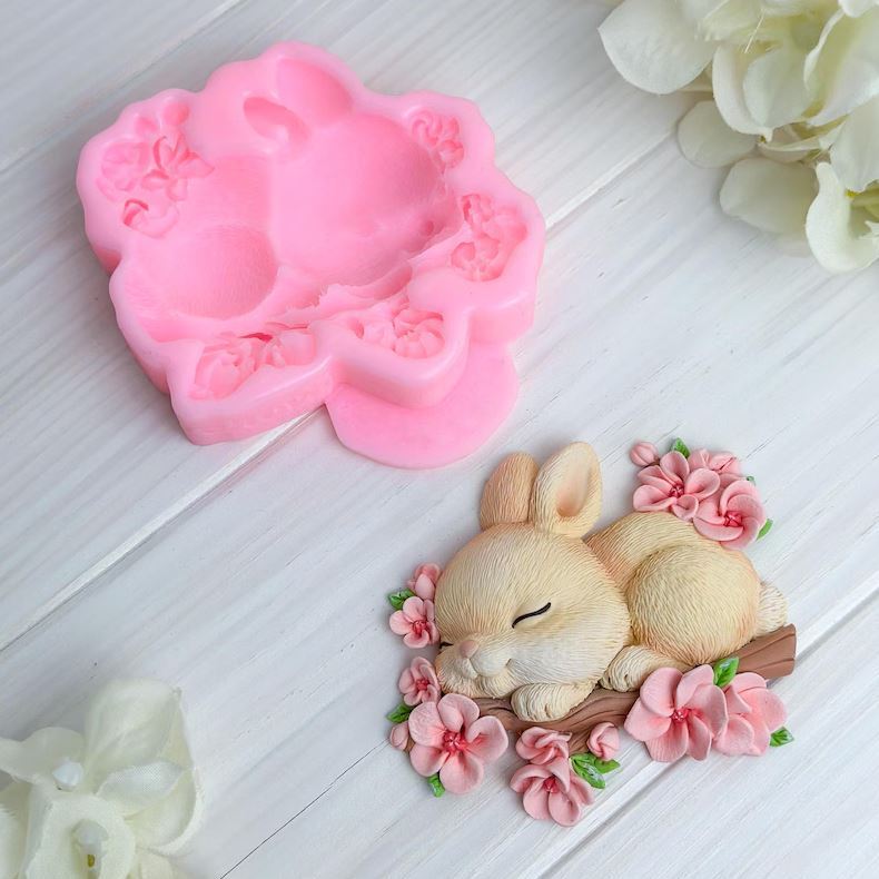 Silikonowa forma Zajączek na gałązce