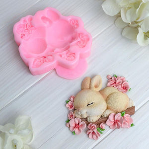 Silikonowa forma Zajączek na gałązce 2D