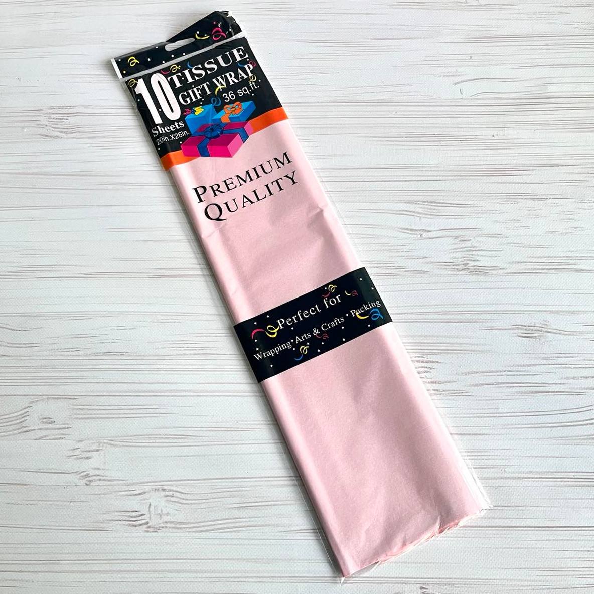 Bibuła dekoracyjna 50×65 cm (10 arkuszy) – różowa perłowa