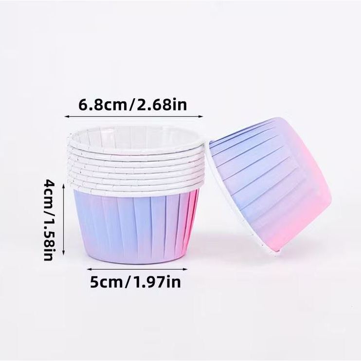 Papilotki do muffin / babeczek – 25 sztuk – Gradient różowo-fioletowy