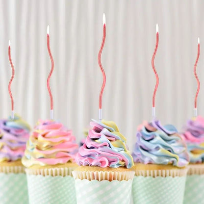 Zakręcone świeczki urodzinowe, czerwone