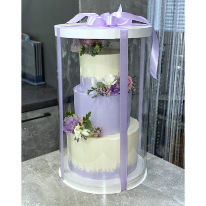 Przezroczyste okrągłe pudełko na tort